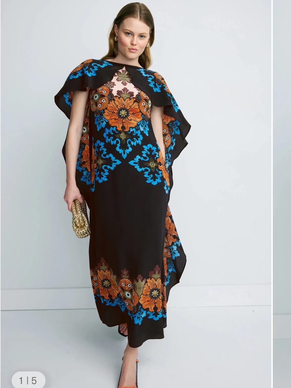 LA DOUBLEJ
Magic caped floral silk midi dress